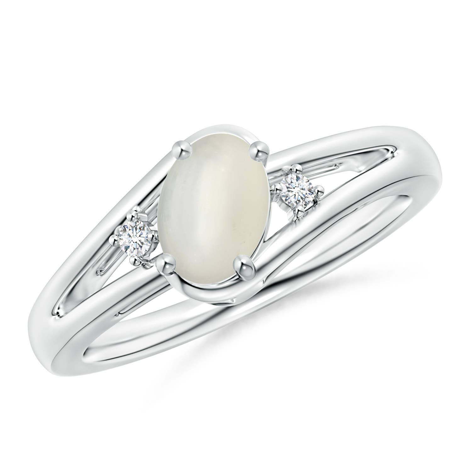 AAA - Moonstone / 0.72 CT / 14 KT White Gold