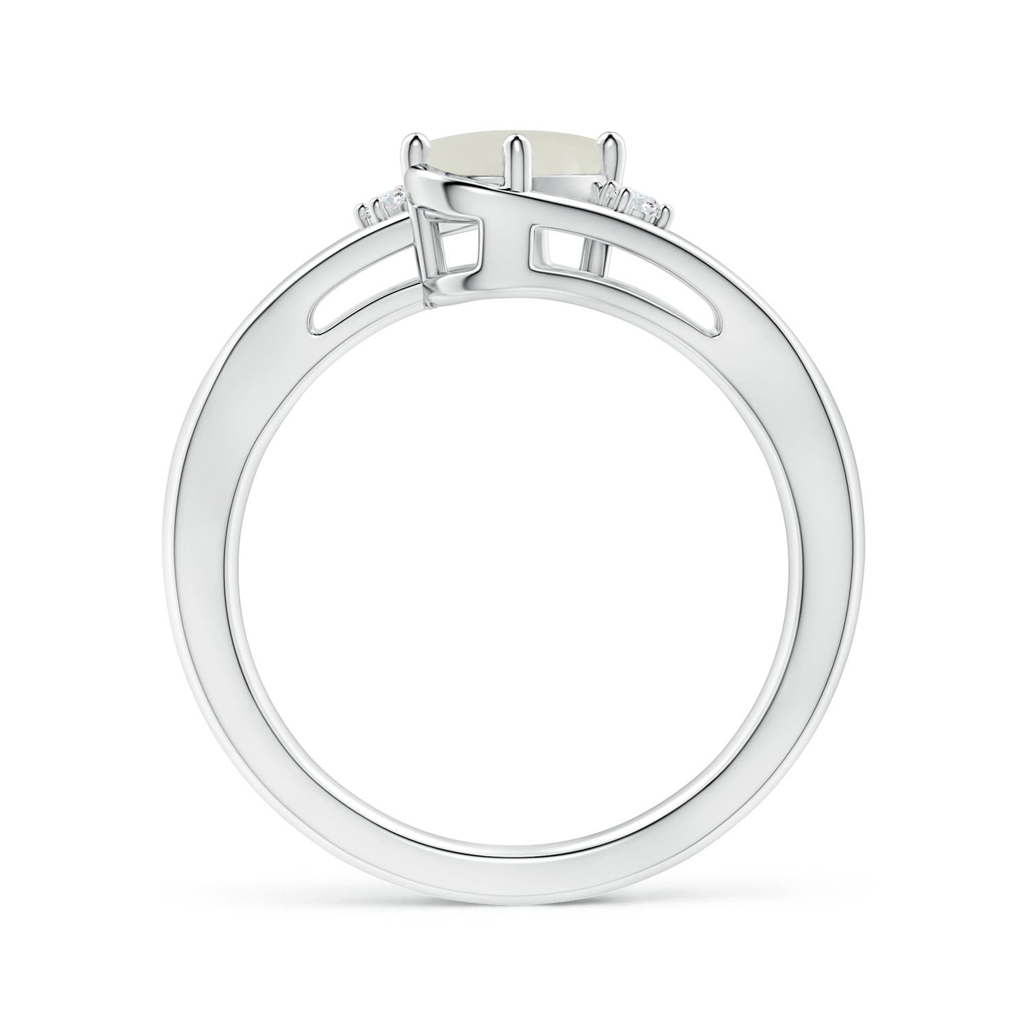 AAAA - Moonstone / 0.72 CT / 14 KT White Gold