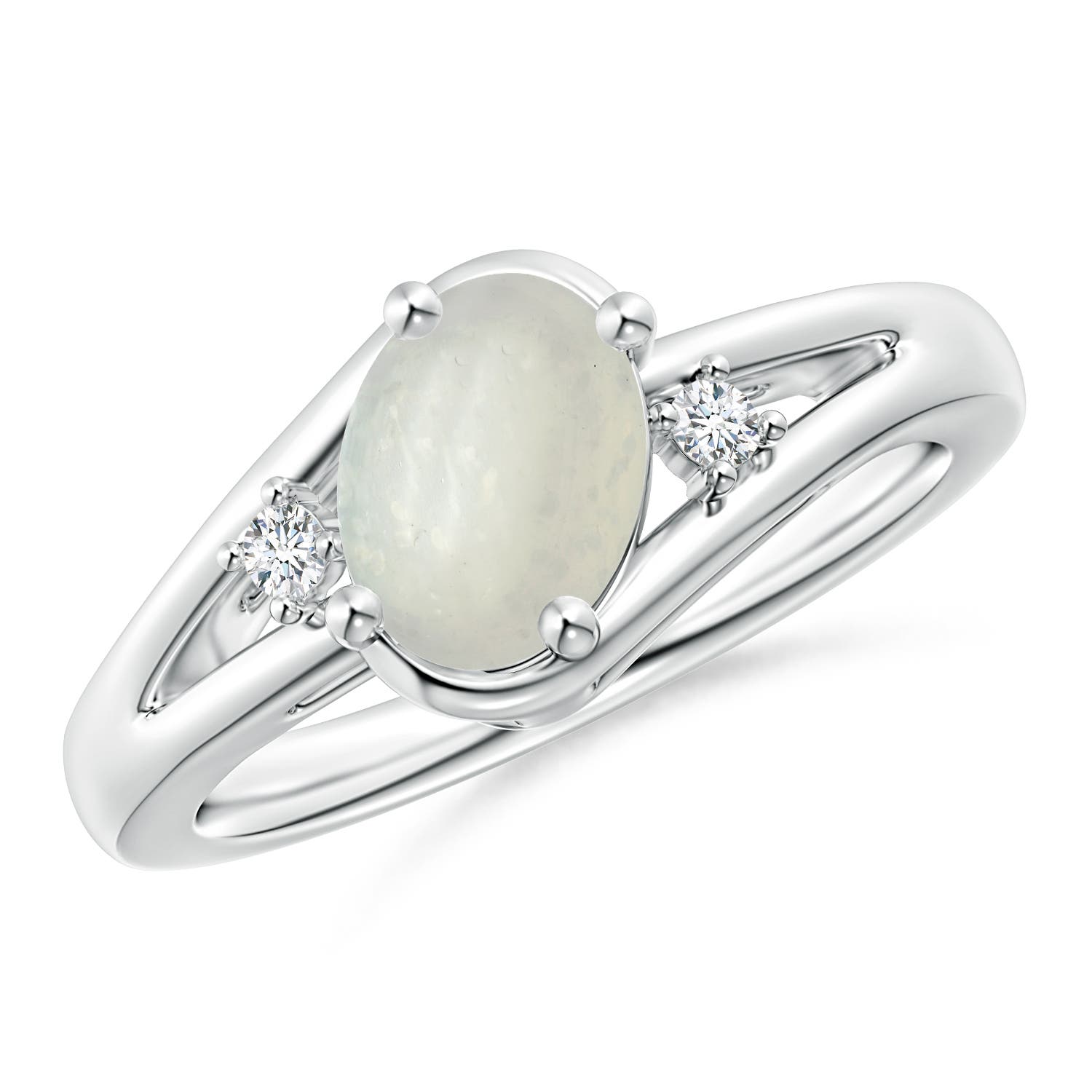 A - Moonstone / 1.15 CT / 14 KT White Gold