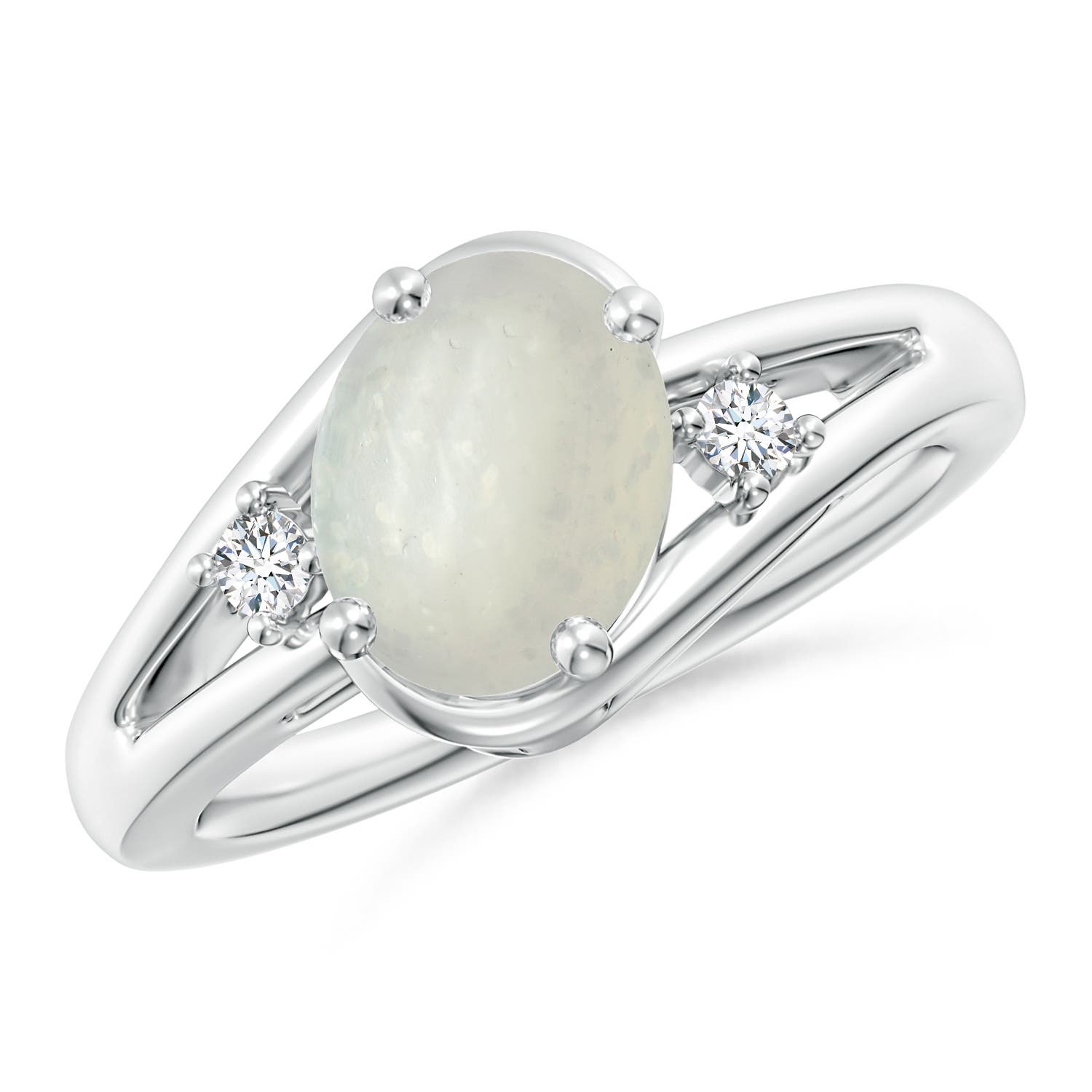 A - Moonstone / 1.77 CT / 14 KT White Gold