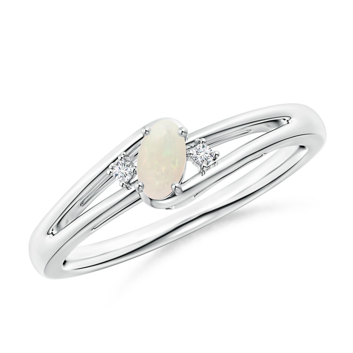 A - Opal / 0.17 CT / 14 KT White Gold