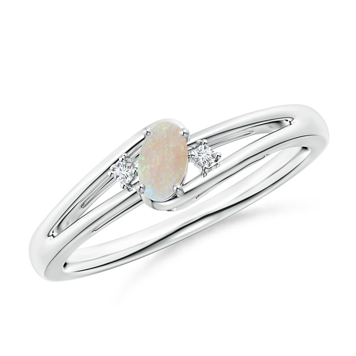 AA - Opal / 0.17 CT / 14 KT White Gold