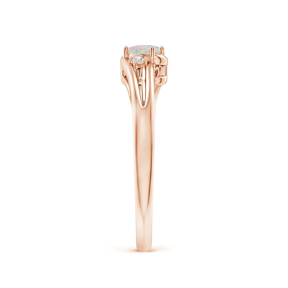 5x3mm AAAA Opal and Diamond Split Shank Ring in Rose Gold side 299
