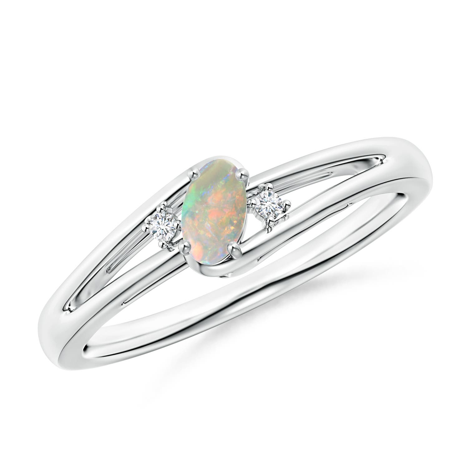 AAAA - Opal / 0.17 CT / 14 KT White Gold