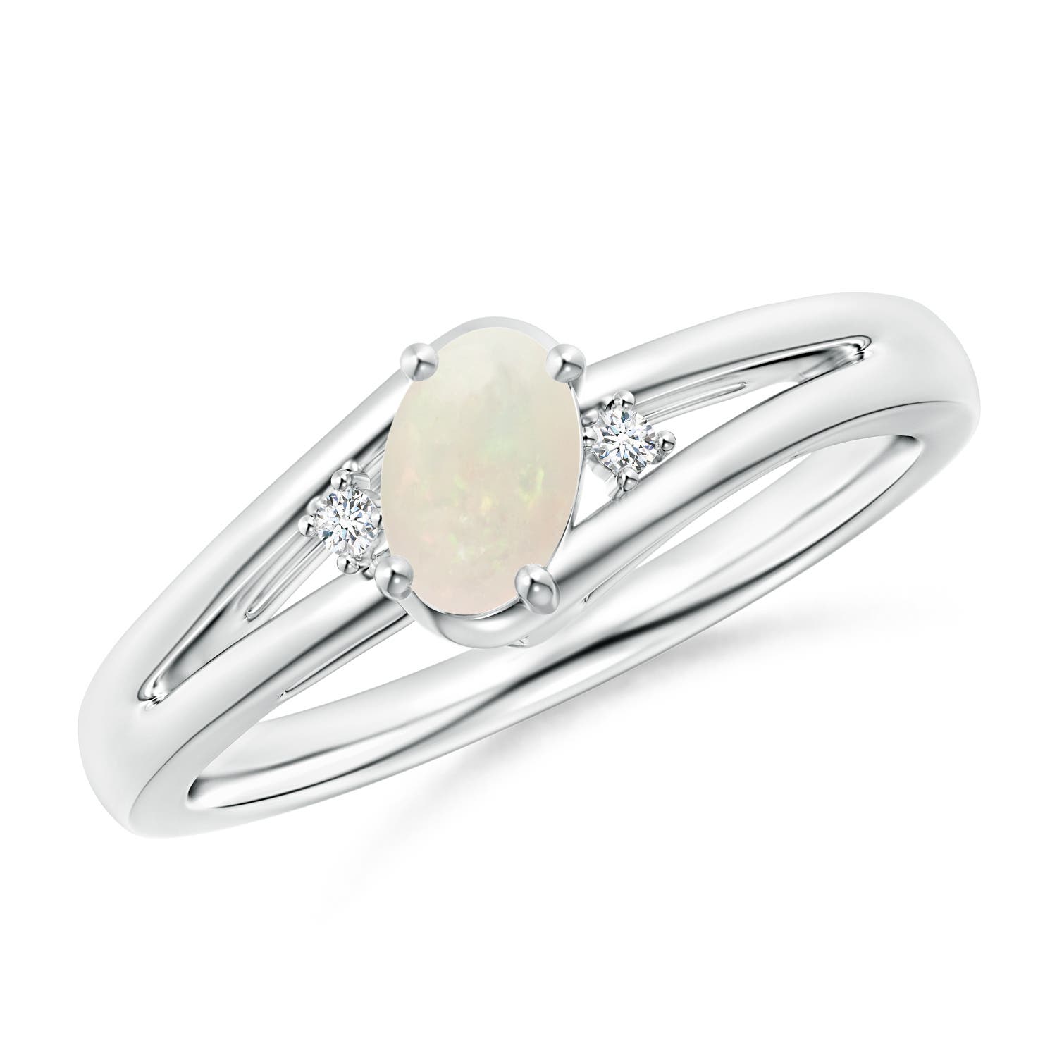 A - Opal / 0.3 CT / 14 KT White Gold