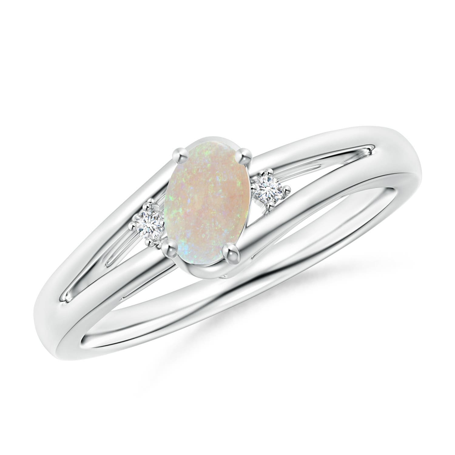 AA - Opal / 0.3 CT / 14 KT White Gold