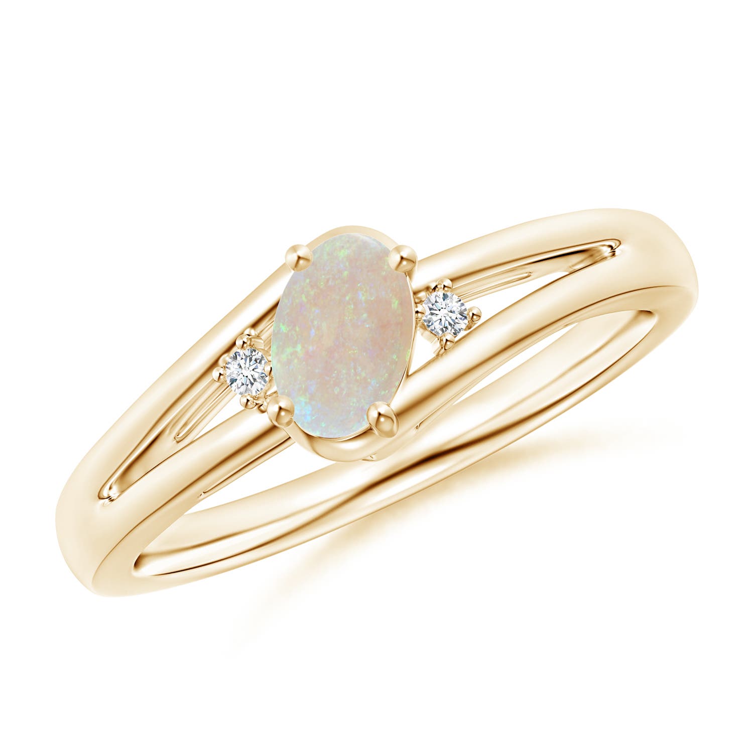 AA - Opal / 0.3 CT / 14 KT Yellow Gold