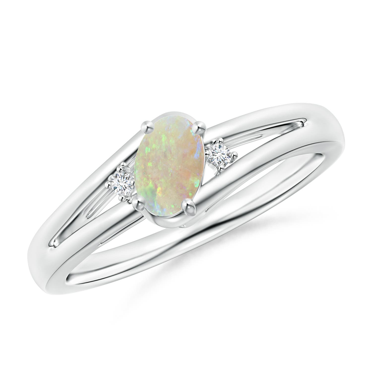 AAA - Opal / 0.3 CT / 14 KT White Gold