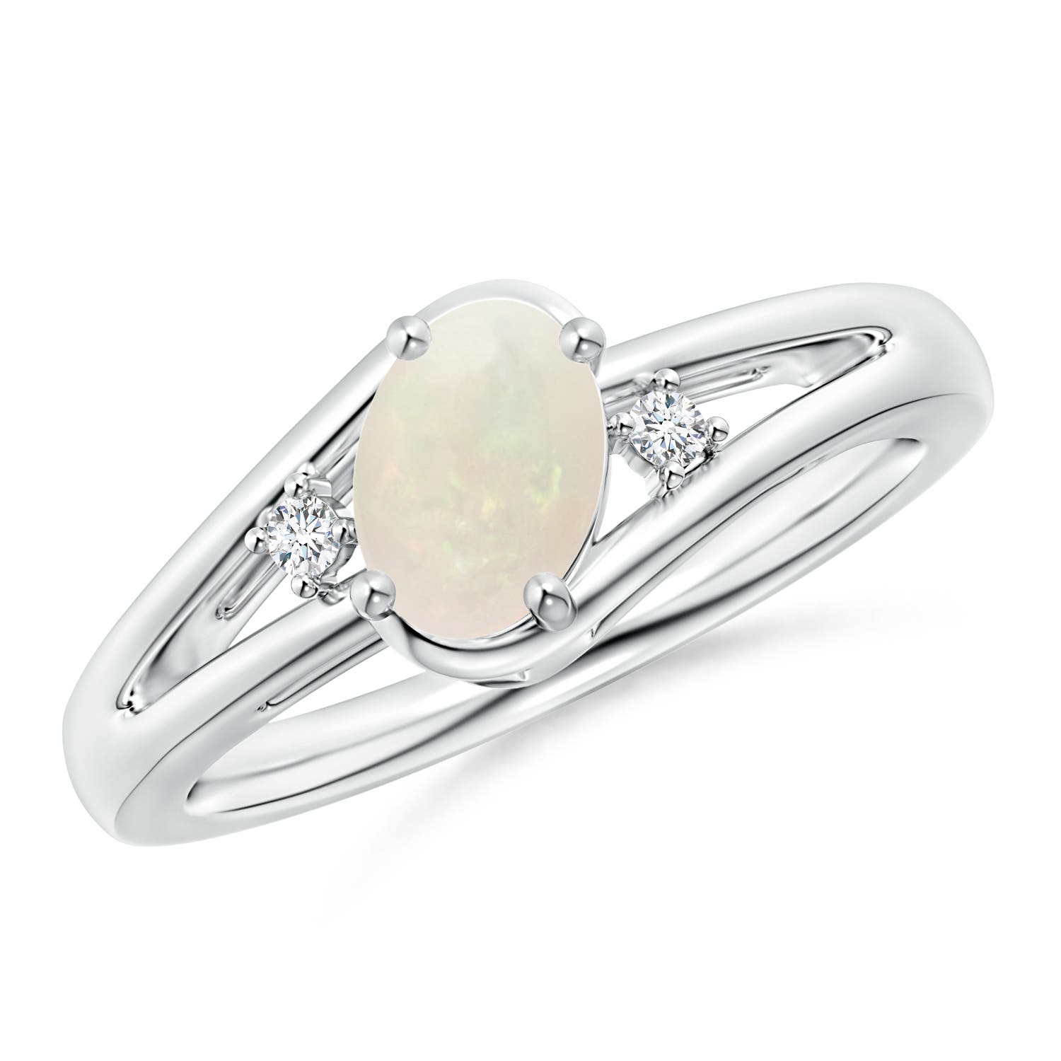 A - Opal / 0.49 CT / 14 KT White Gold