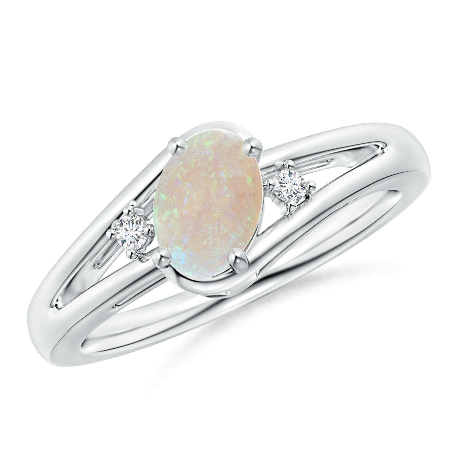 AA - Opal / 0.49 CT / 14 KT White Gold