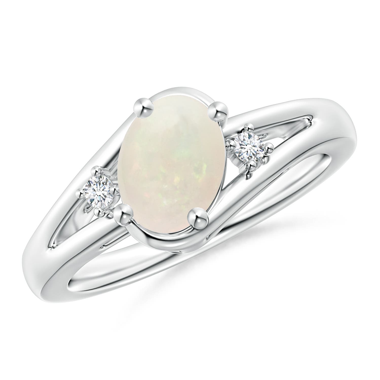 A - Opal / 0.85 CT / 14 KT White Gold