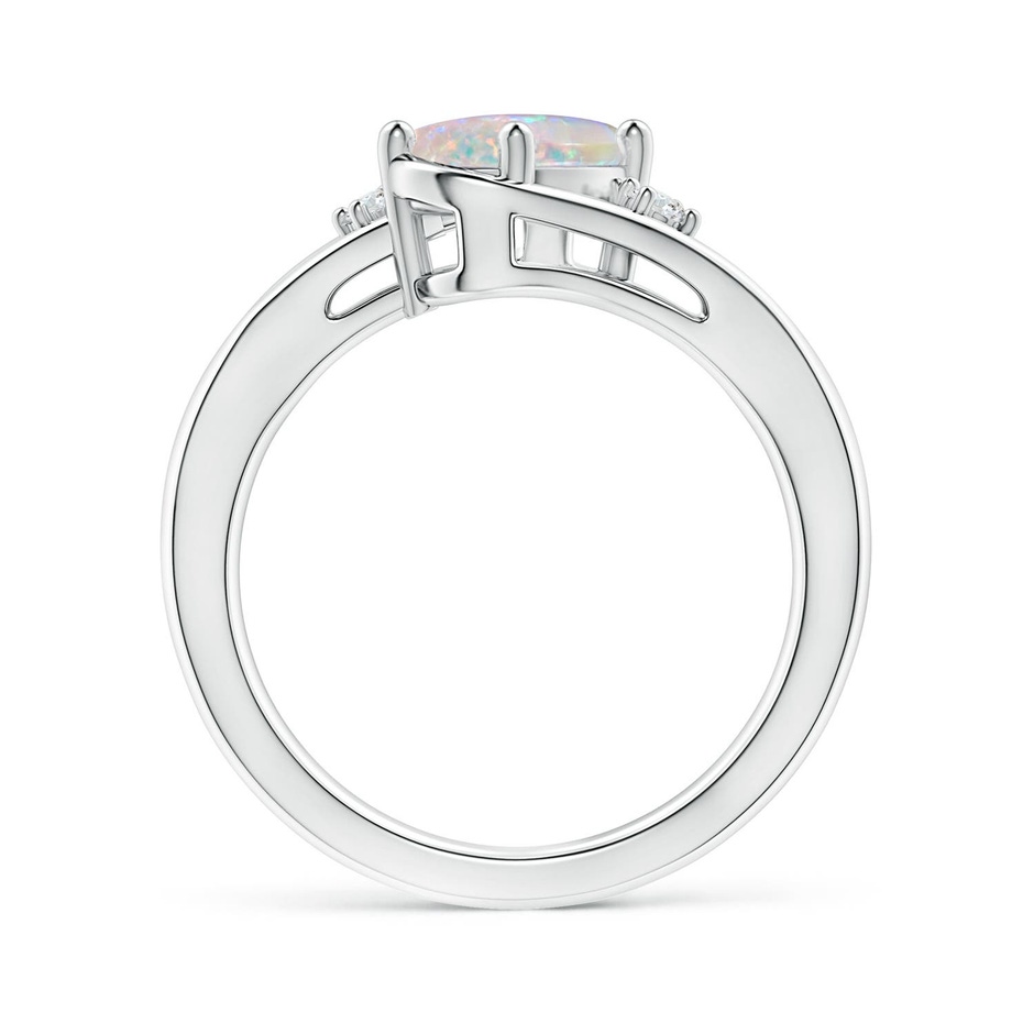 8x6mm AAAA Opal and Diamond Split Shank Ring in P950 Platinum side 199