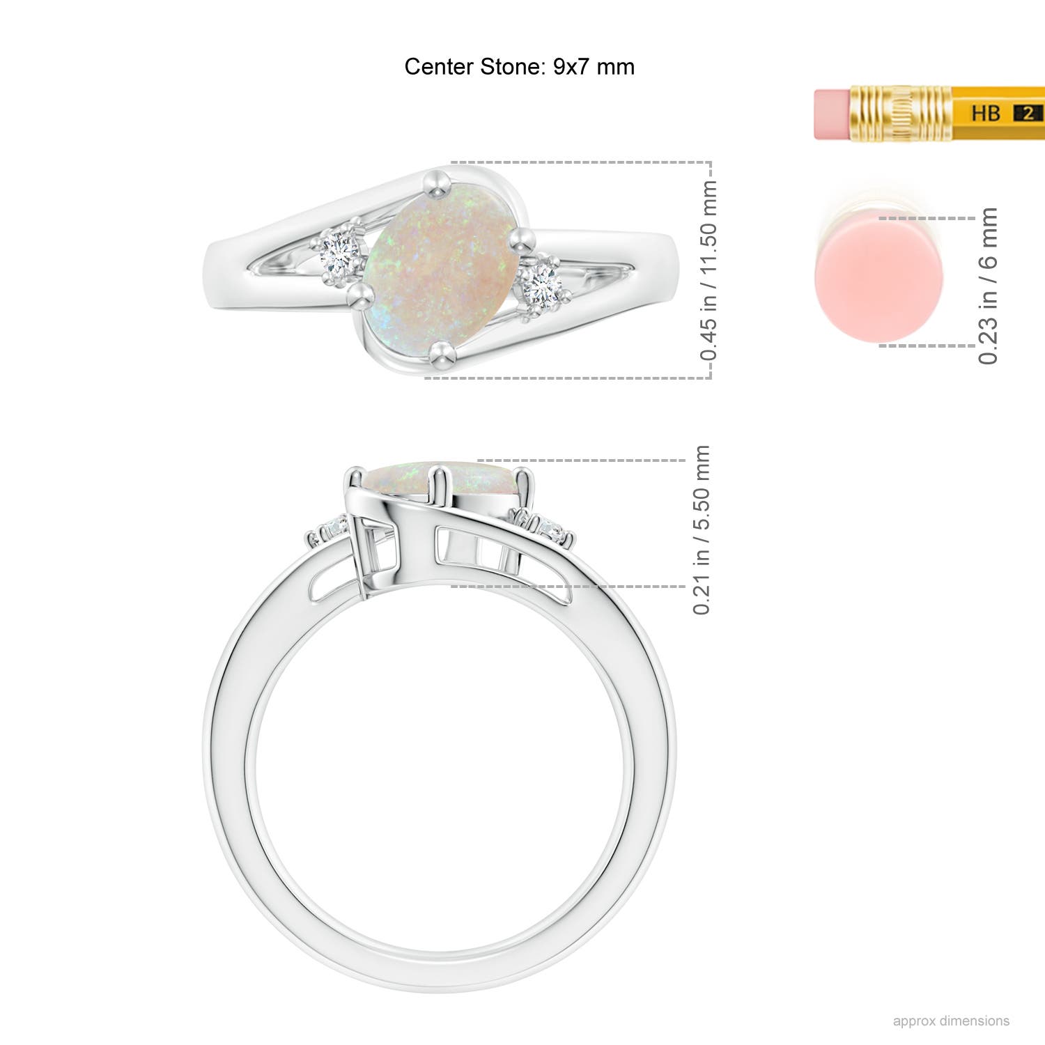 AA - Opal / 1.17 CT / 14 KT White Gold