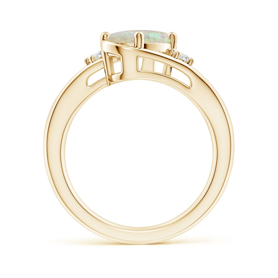 9x7mm AAA Opal and Diamond Split Shank Ring in 18K Yellow Gold side 199