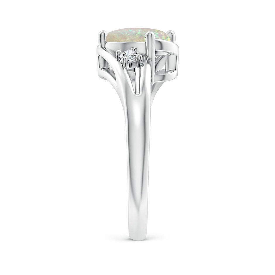 9x7mm AAA Opal and Diamond Split Shank Ring in P950 Platinum side 299