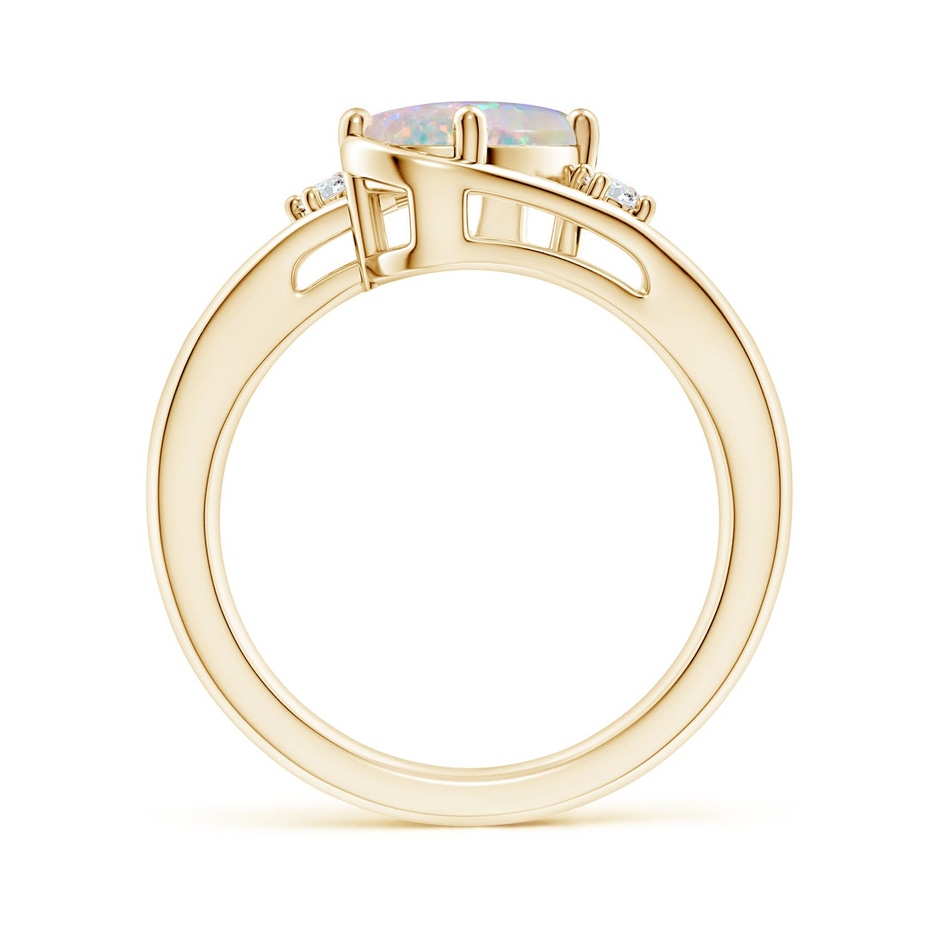 9x7mm AAAA Opal and Diamond Split Shank Ring in 18K Yellow Gold side 199