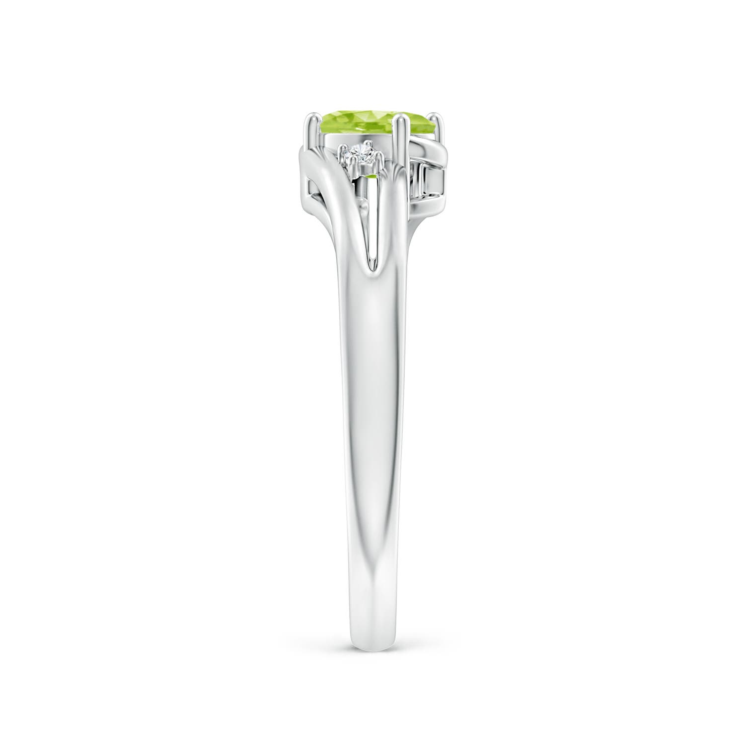 AA - Peridot / 0.5 CT / 14 KT White Gold