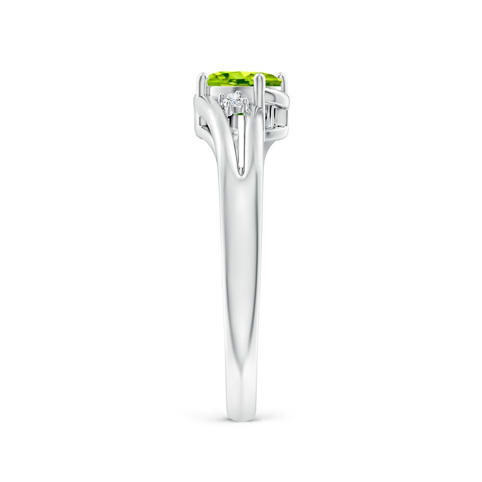 6x4mm AAA Peridot and Diamond Split Shank Ring in P950 Platinum side-2