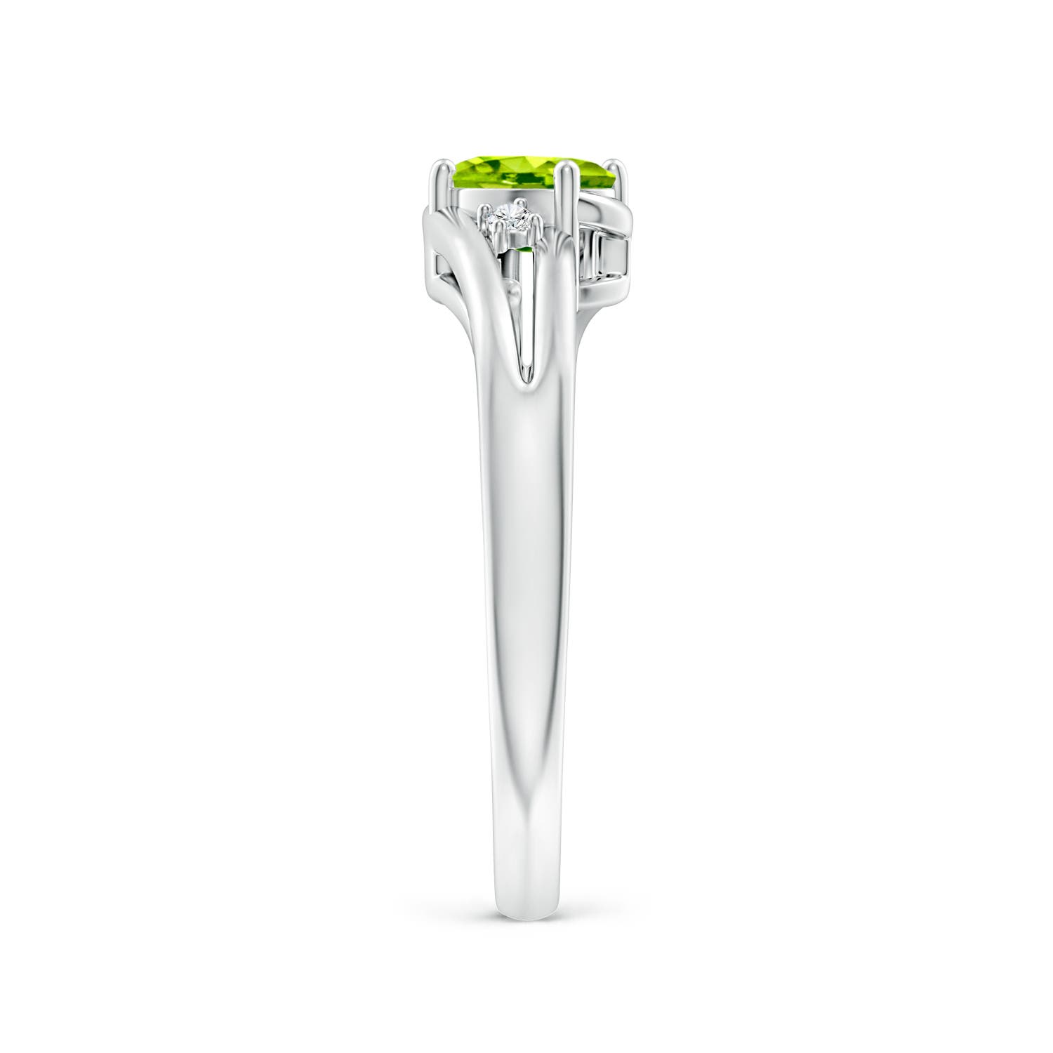 AAA - Peridot / 0.5 CT / 14 KT White Gold