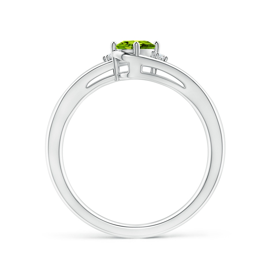 6x4mm AAAA Peridot and Diamond Split Shank Ring in P950 Platinum side-1