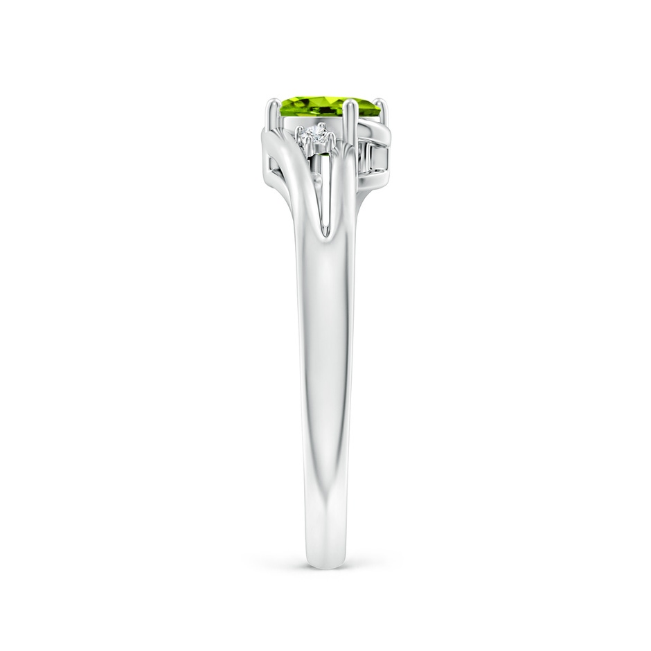 6x4mm AAAA Peridot and Diamond Split Shank Ring in P950 Platinum side-2