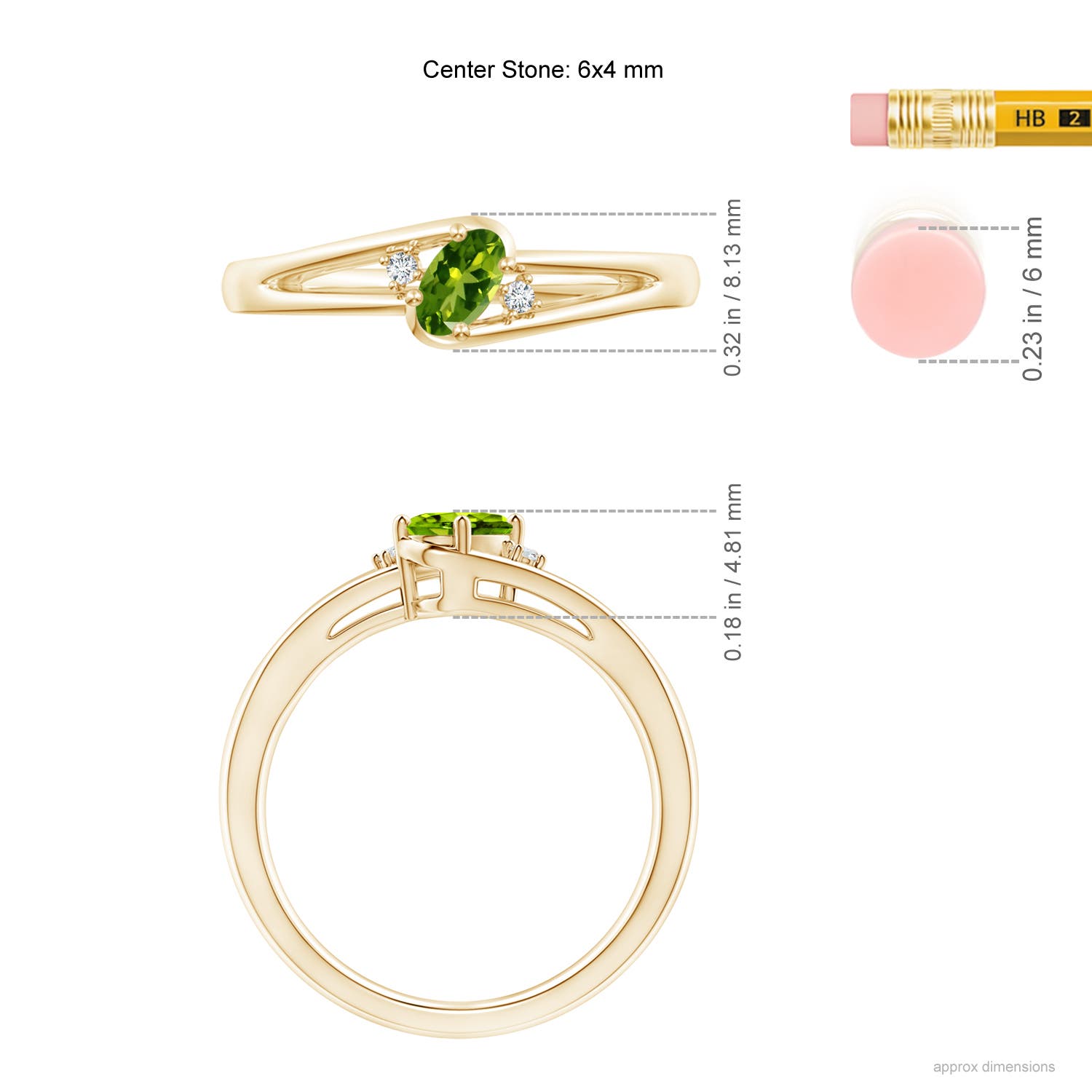 AAAA - Peridot / 0.5 CT / 14 KT Yellow Gold