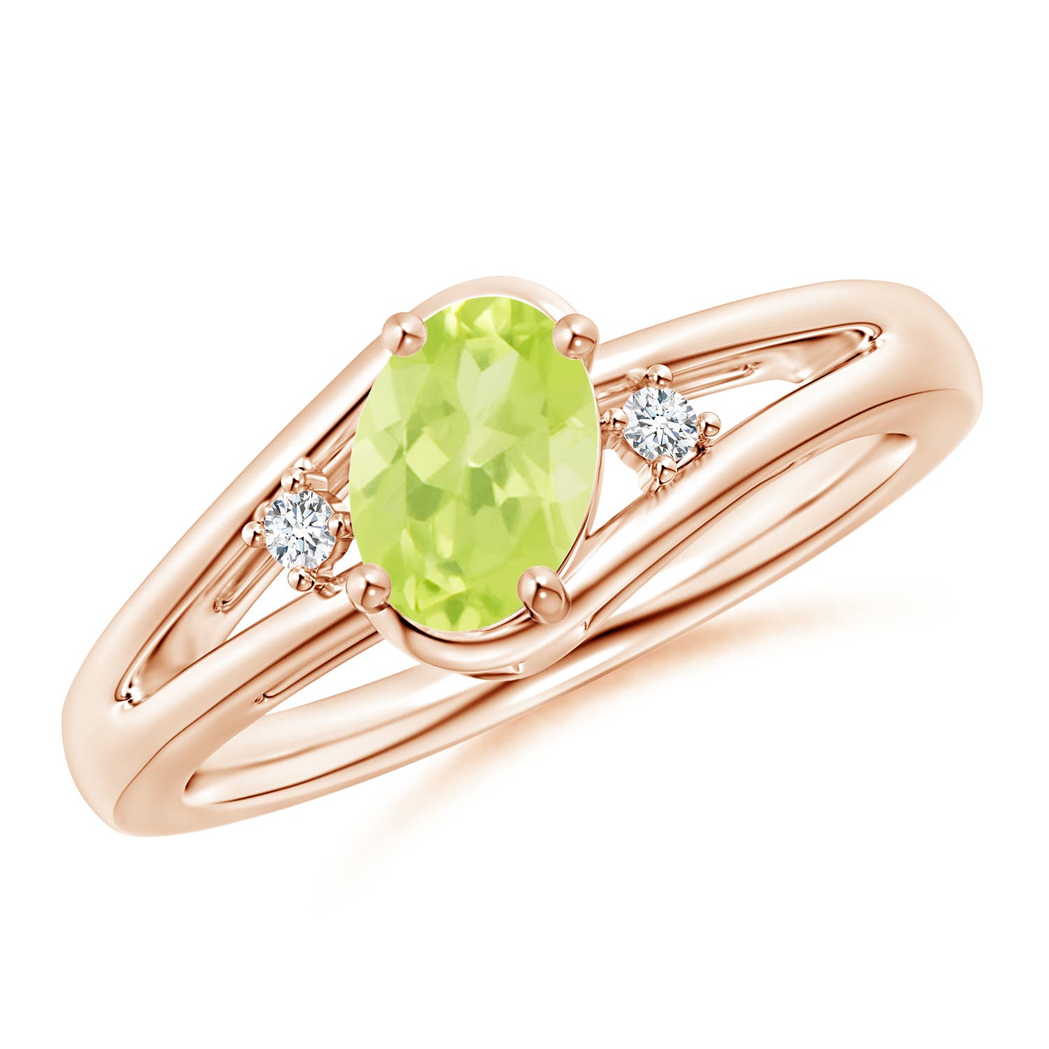 A - Peridot / 0.89 CT / 14 KT Rose Gold