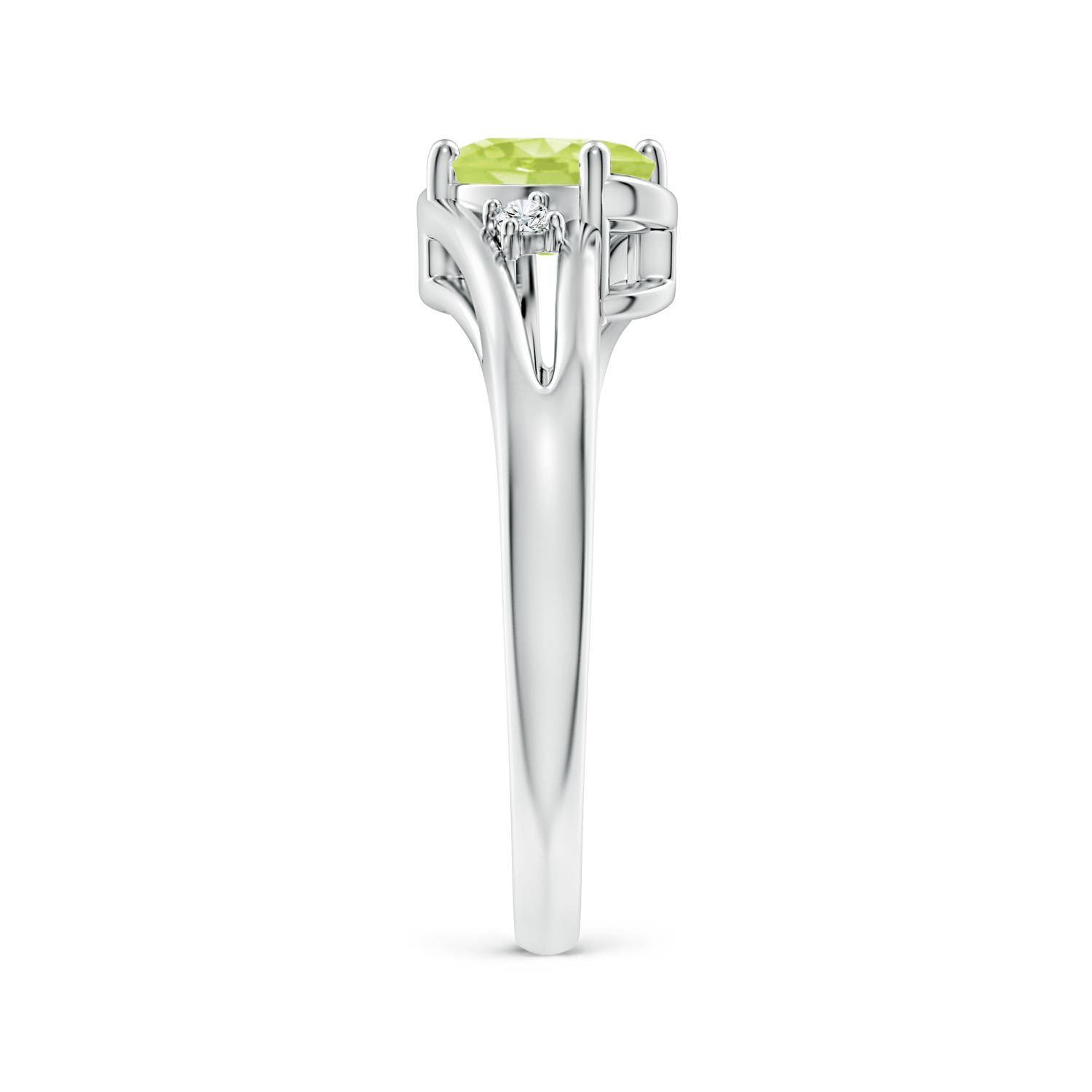 A - Peridot / 0.89 CT / 14 KT White Gold