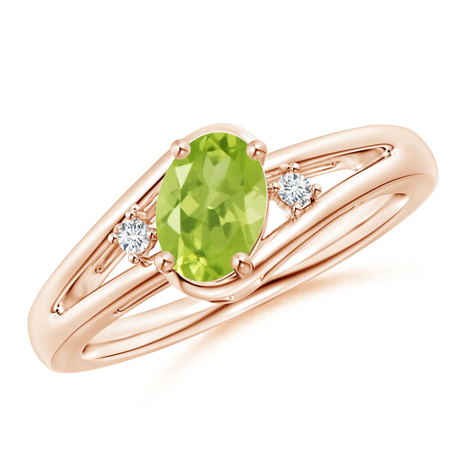 AA - Peridot / 0.89 CT / 14 KT Rose Gold