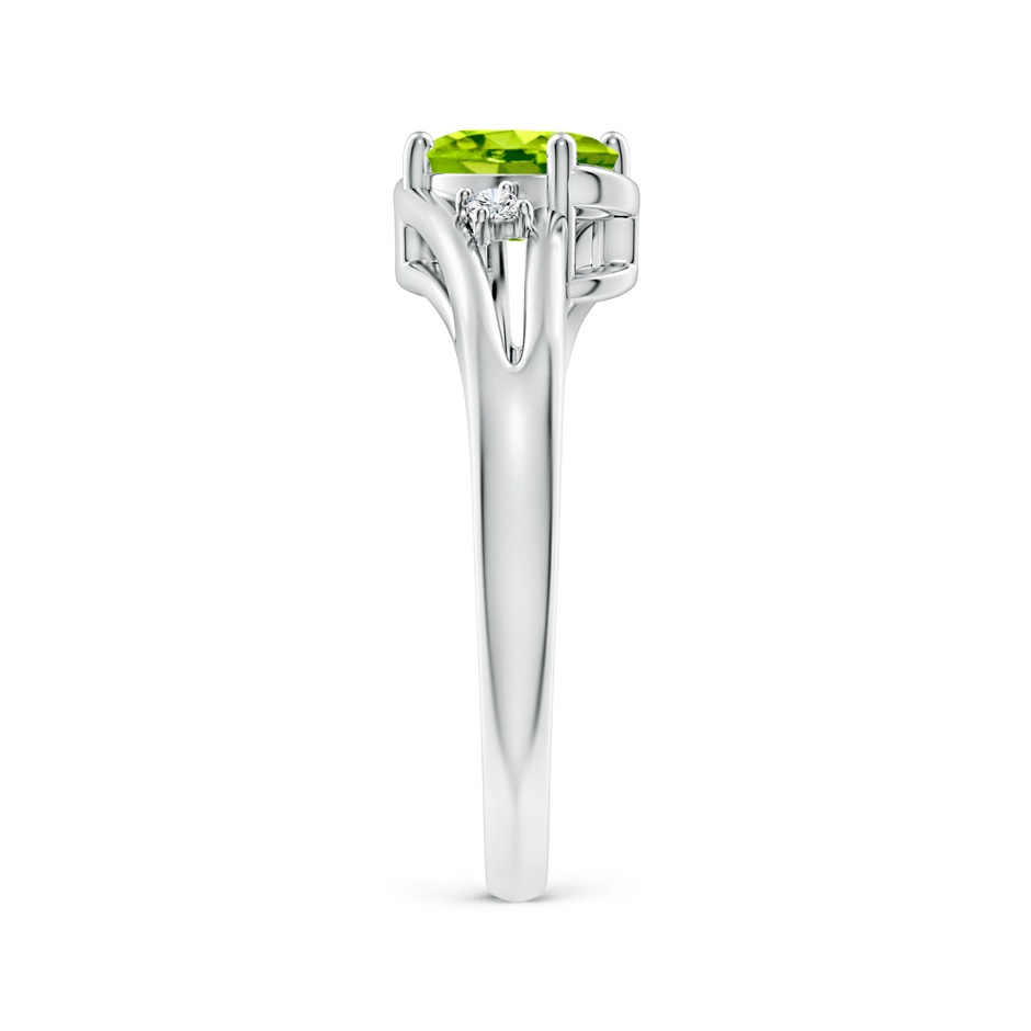 7x5mm AAA Peridot and Diamond Split Shank Ring in P950 Platinum side-2