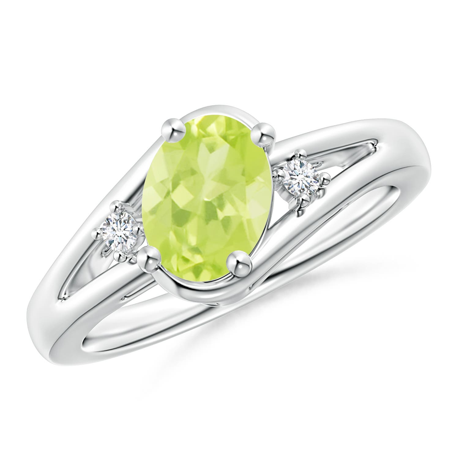 A - Peridot / 1.4 CT / 14 KT White Gold