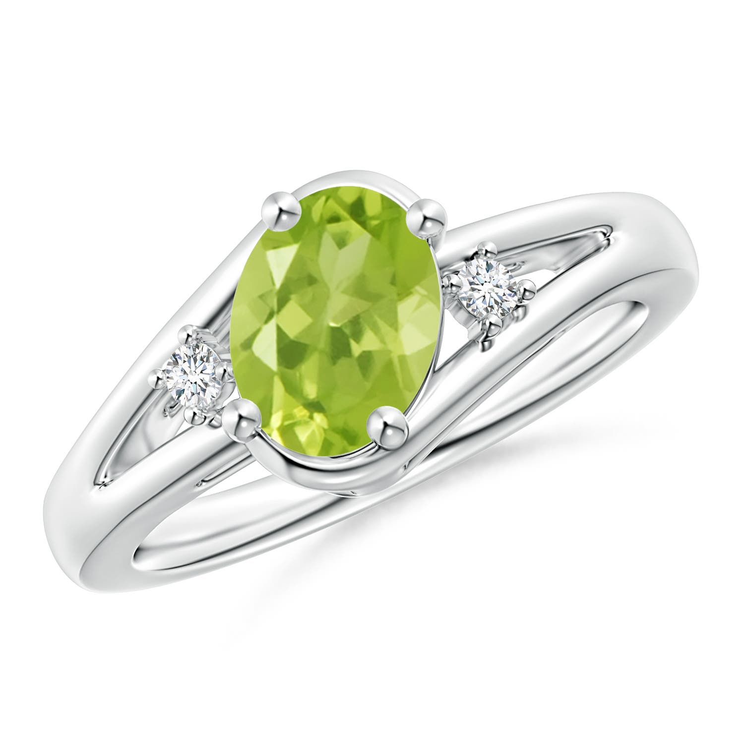 AA - Peridot / 1.4 CT / 14 KT White Gold