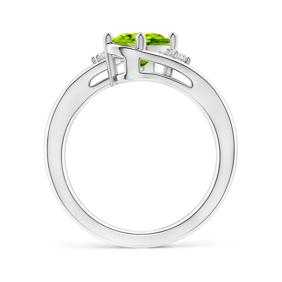 8x6mm AAA Peridot and Diamond Split Shank Ring in P950 Platinum side-1