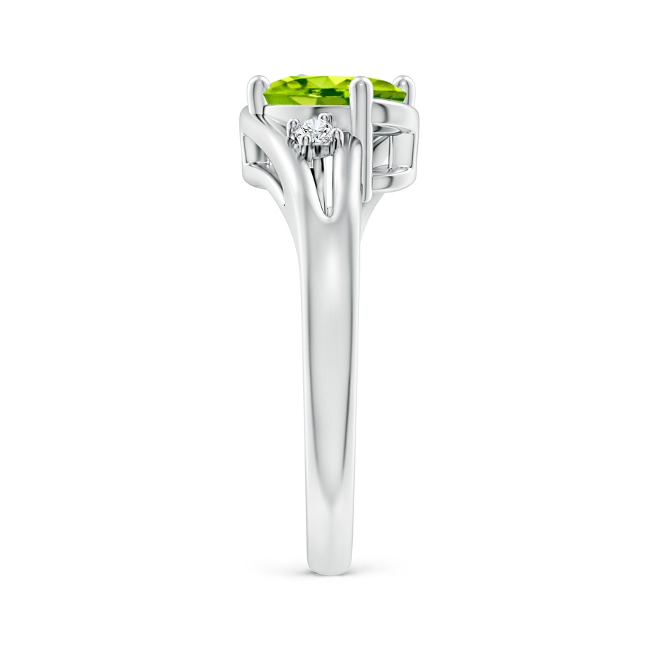 8x6mm AAA Peridot and Diamond Split Shank Ring in P950 Platinum side-2