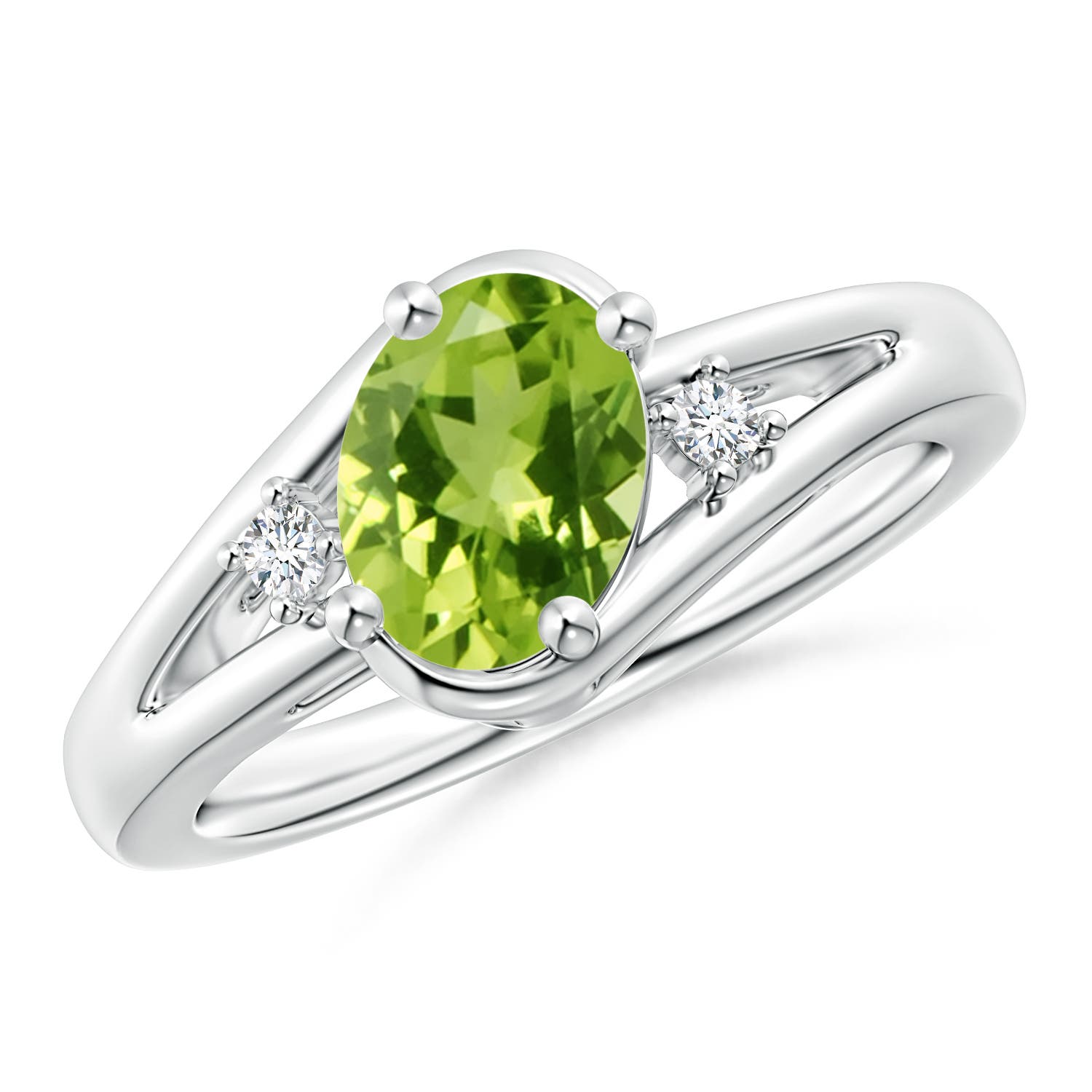 AAA - Peridot / 1.4 CT / 14 KT White Gold