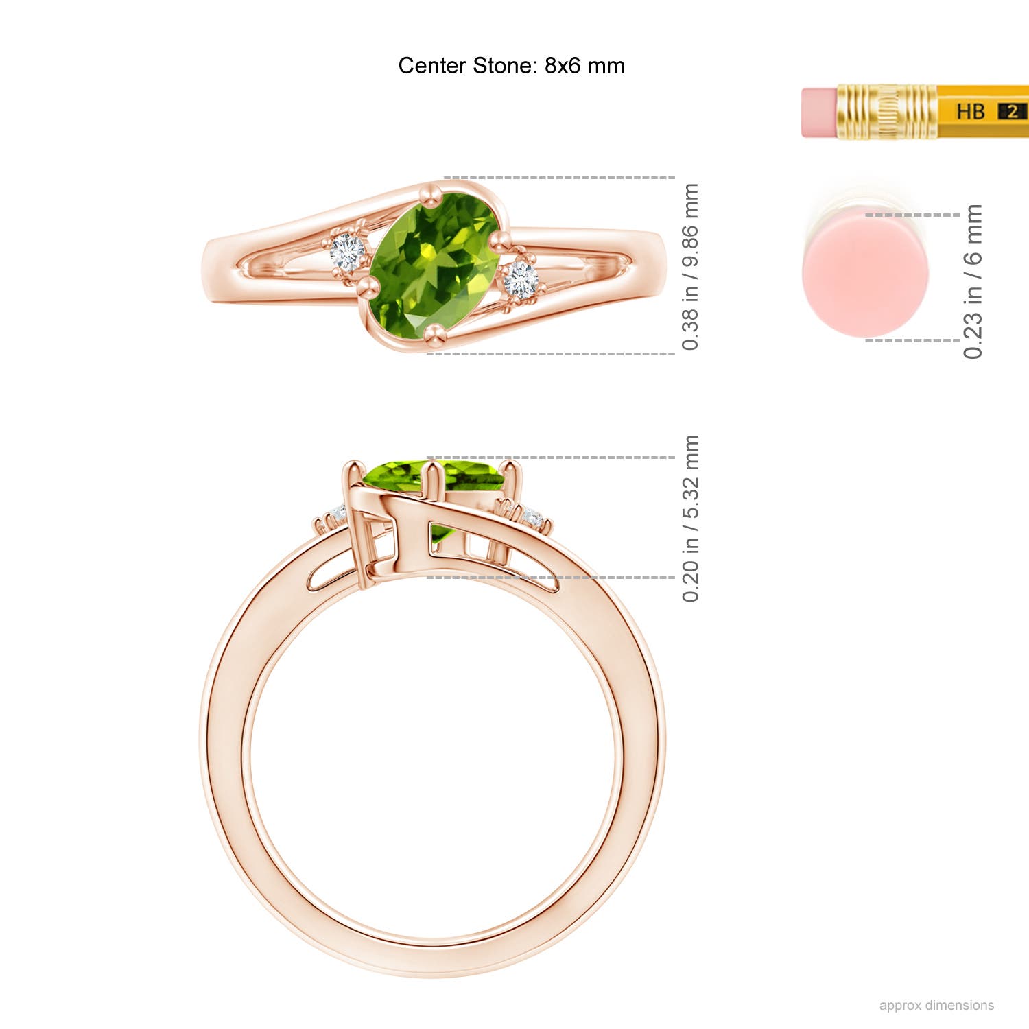 AAAA - Peridot / 1.4 CT / 14 KT Rose Gold