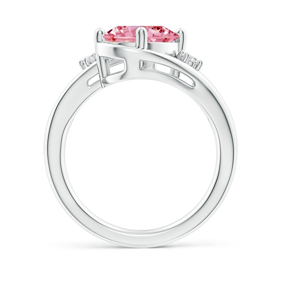 10x8mm AAAA Fancy Intense Pink and White Diamond Split Shank Ring in White Gold side 199