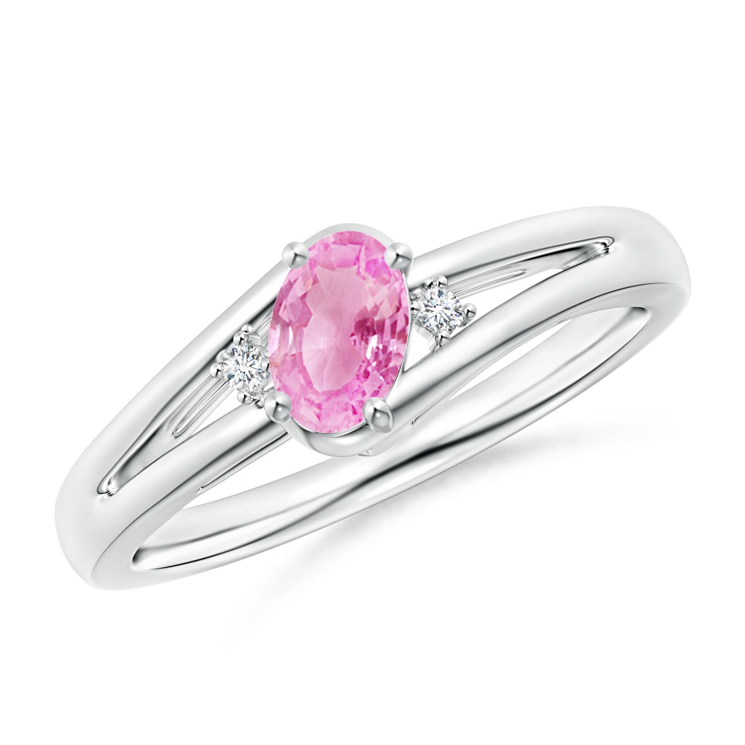 A - Pink Sapphire / 0.57 CT / 14 KT White Gold