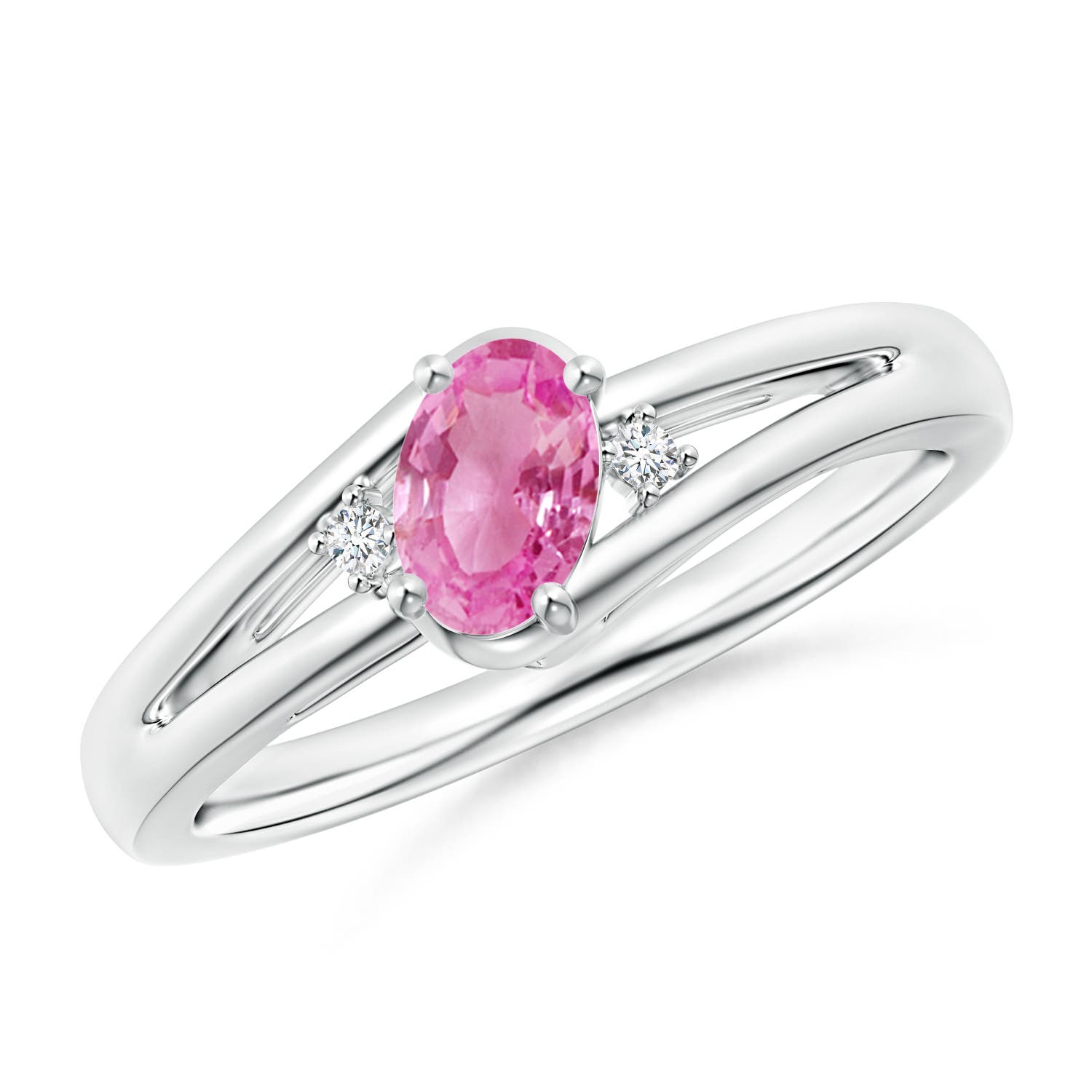 AA - Pink Sapphire / 0.57 CT / 14 KT White Gold