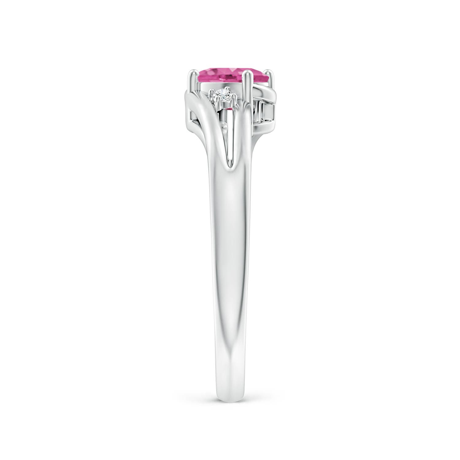 AAA - Pink Sapphire / 0.57 CT / 14 KT White Gold