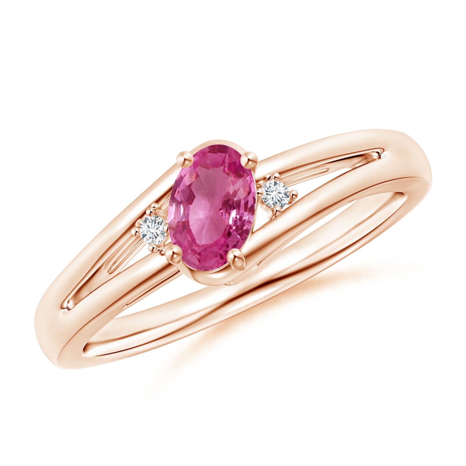 AAAA - Pink Sapphire / 0.57 CT / 14 KT Rose Gold