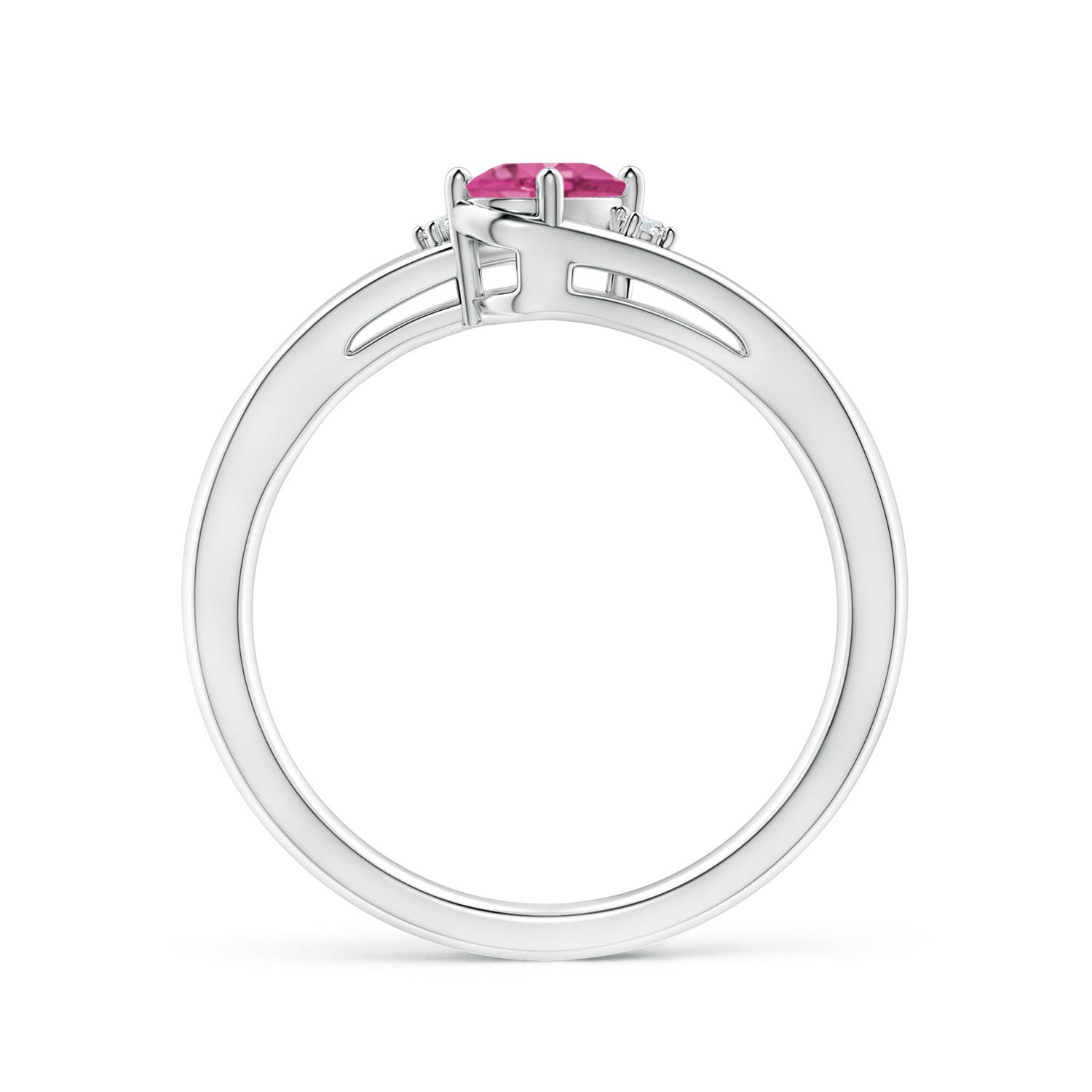 AAAA - Pink Sapphire / 0.57 CT / 14 KT White Gold