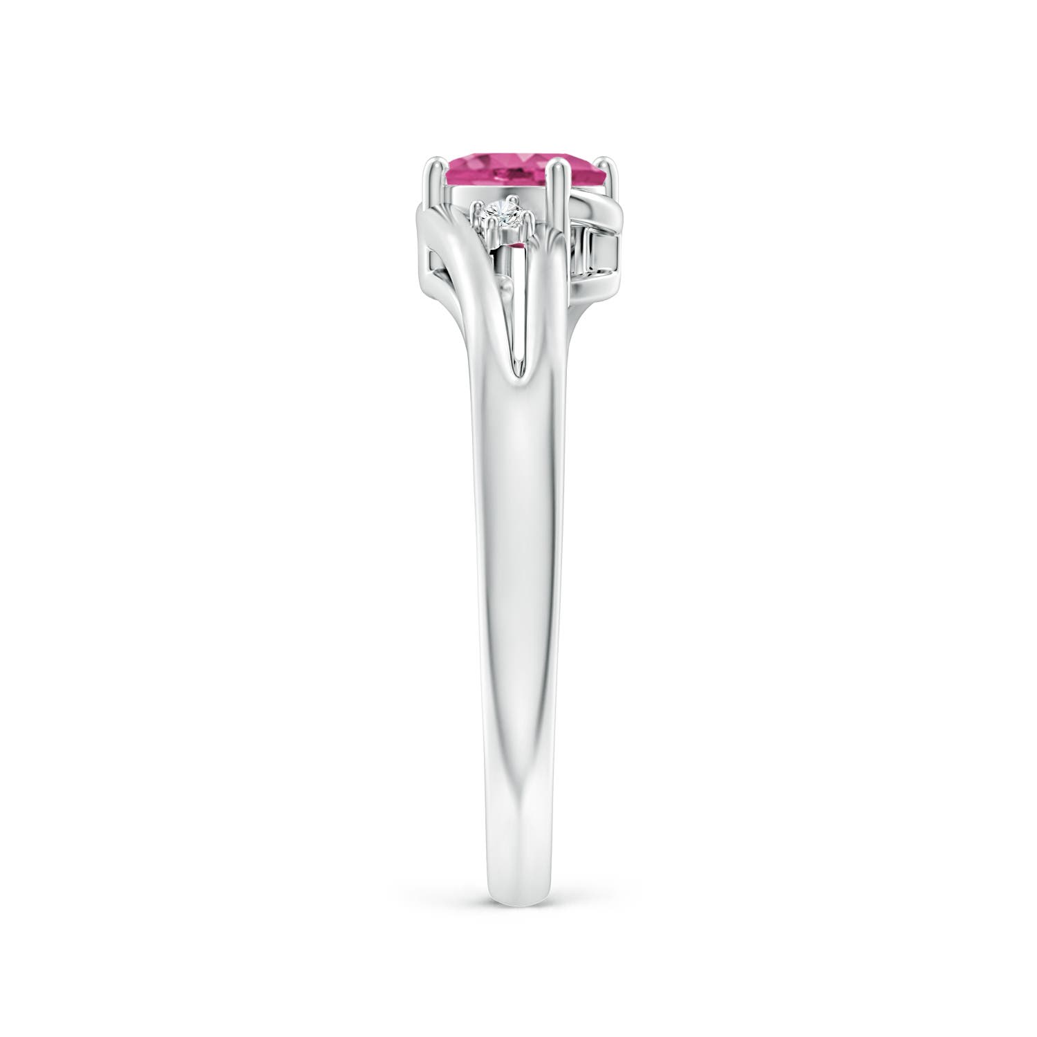 AAAA - Pink Sapphire / 0.57 CT / 14 KT White Gold