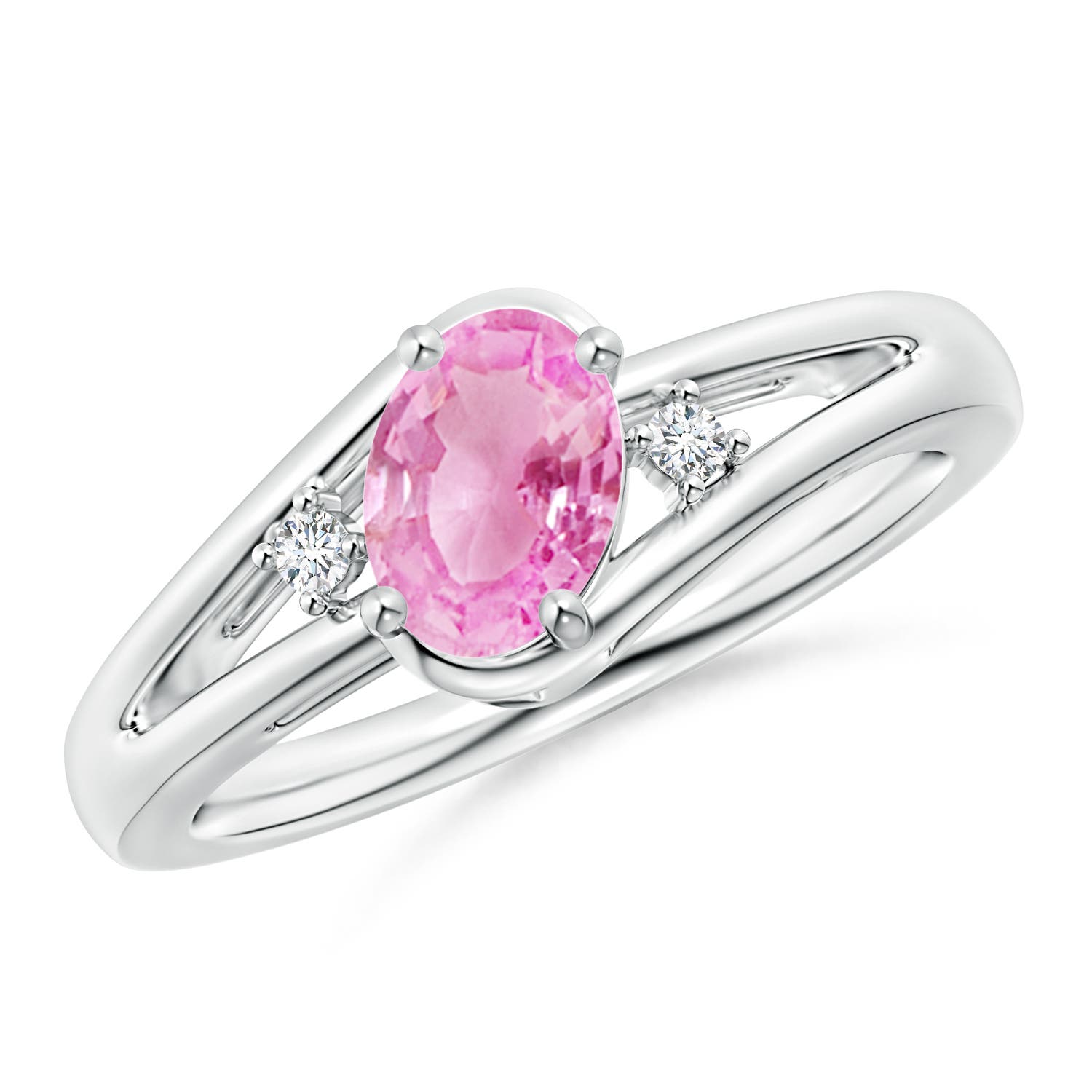 A - Pink Sapphire / 0.89 CT / 14 KT White Gold