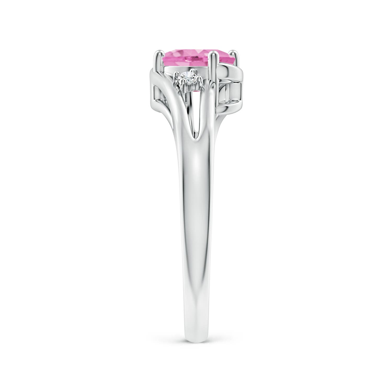 A - Pink Sapphire / 0.89 CT / 14 KT White Gold