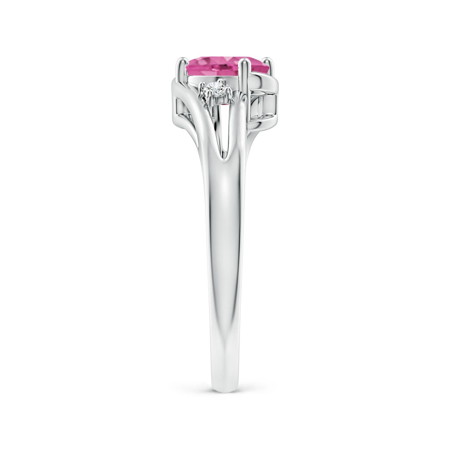 AAA - Pink Sapphire / 0.89 CT / 14 KT White Gold