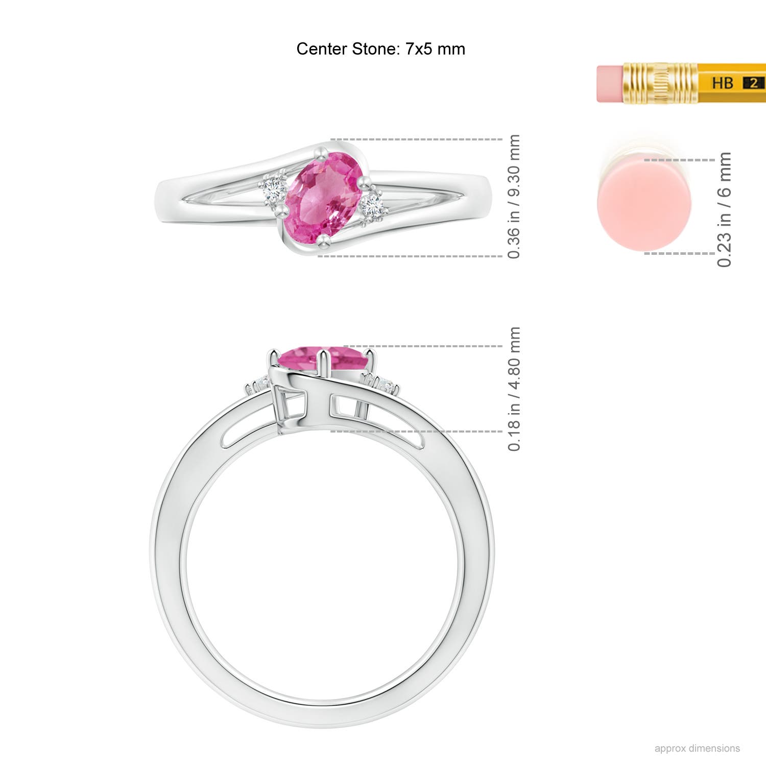 AAA - Pink Sapphire / 0.89 CT / 14 KT White Gold