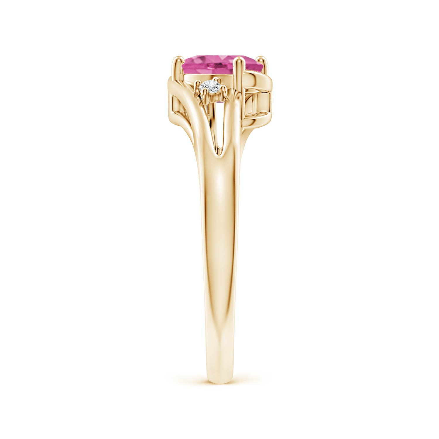 AAA - Pink Sapphire / 0.89 CT / 14 KT Yellow Gold