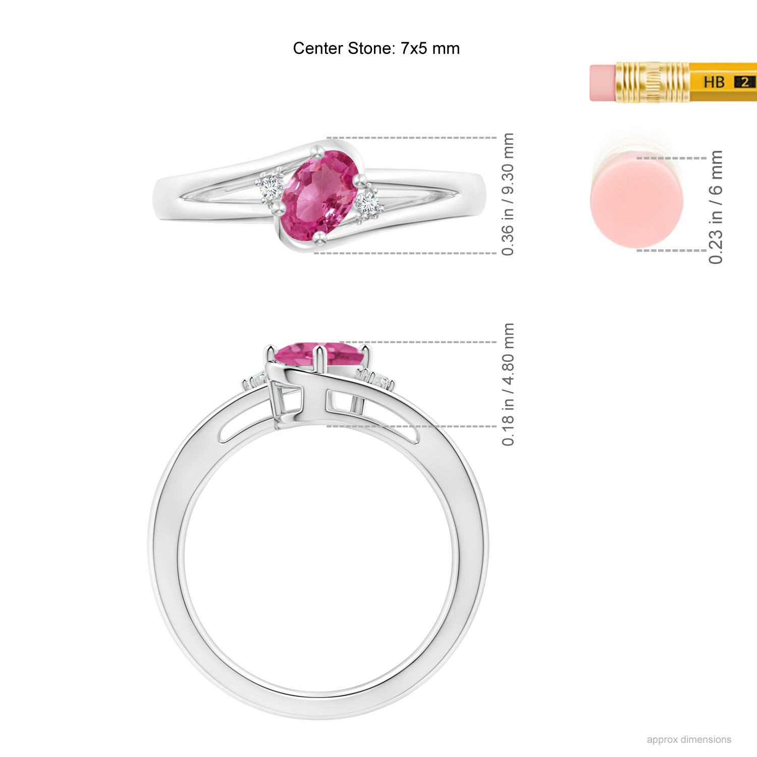 AAAA - Pink Sapphire / 0.89 CT / 14 KT White Gold