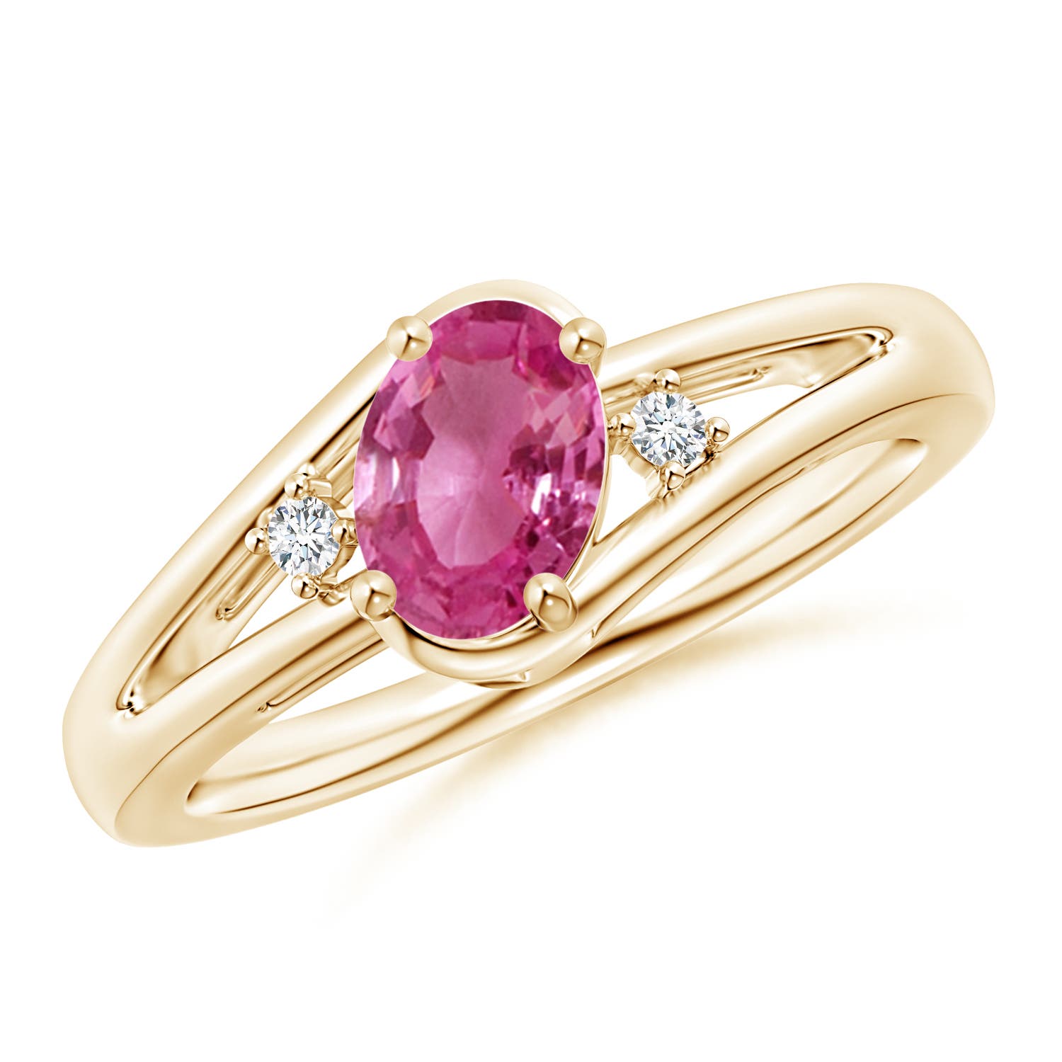 AAAA - Pink Sapphire / 0.89 CT / 14 KT Yellow Gold